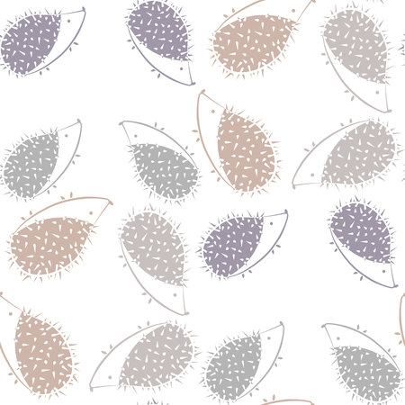 Icon funny hedgehog seamless pattern on Gray background 10 epsのイラスト素材