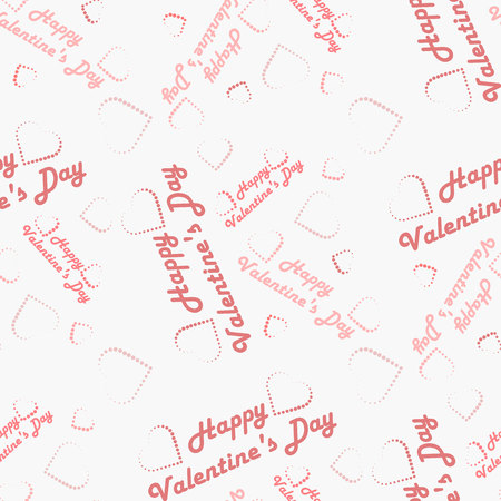 text Happy Valentine s Day with hearts seamless pattern 10 epsのイラスト素材