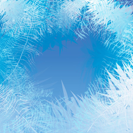 Winter frosted window background. Freeze and wind at the glass. 10 epsのイラスト素材