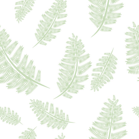 Fern frond silhouettes seamless pattern. Floral print. 10 epsのイラスト素材