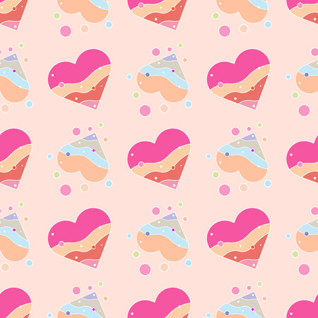 Seamless pattern. Love print. Decorative pattern with wavy heart. 10 epsのイラスト素材