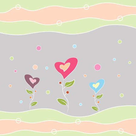 Greeting card happy birthday, Valentine s Day and other holidays multi-colored flowers in the shape of a heart 10 epsのイラスト素材