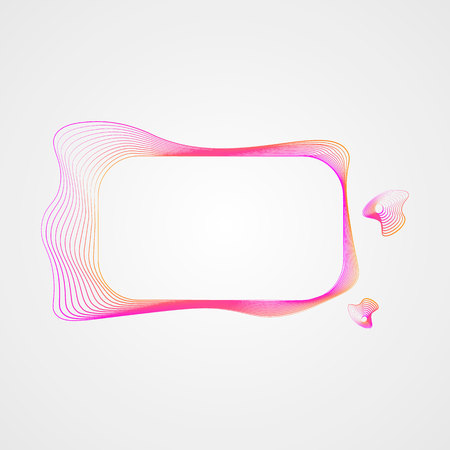 Wavy Asymmetric rectangular frame of line. Stylized guilloche. 10 epsのイラスト素材