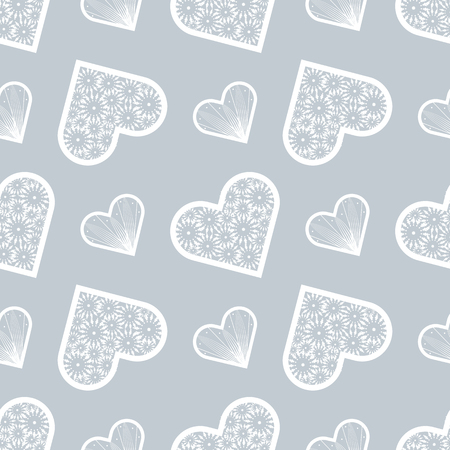 Valentines day print. Love print. abstract lace hearts seamless pattern. 10 epsのイラスト素材