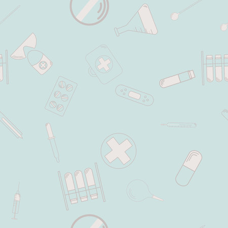 Medical symbols seamless pattern. Flat design. health icon 10 epsのイラスト素材