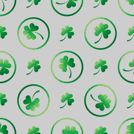 Floral print. Clover leaves. St. Patrick s Day seamless pattern.のイラスト素材