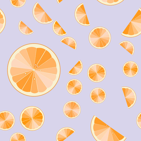 Orange slices summer on violet background. seamless pattern 10 epsのイラスト素材