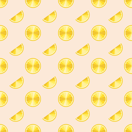 Juicy tropical print. Seamless pattern of yellow lemon slices 10 epsのイラスト素材
