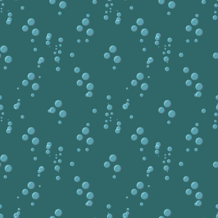 Bubbles in water on blue background horizontal seamless pattern. Circle and liquid, light design, vector illustration 10 epsのイラスト素材