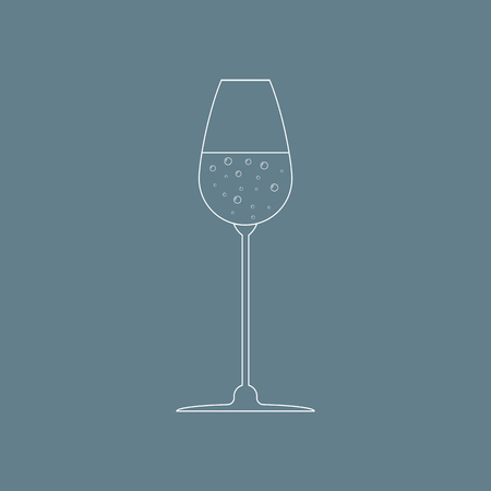 Abstract element. A glass of champagne, icon. Vector illustrationのイラスト素材