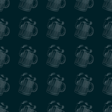 seamless pattern with mug of beer for beer pub 10 epsのイラスト素材