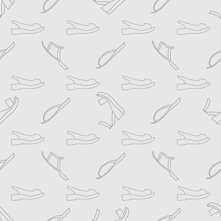 Summer shoes print. Seamless pattern with woman footwear 10 epsのイラスト素材