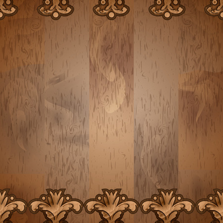 abstract floral swirl. wood carving abstract leaves seamless pattern 10 epsのイラスト素材