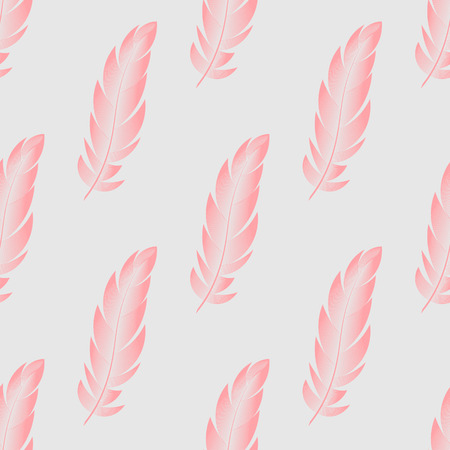 Vector seamless pattern with pink feathers of birds 10 epsのイラスト素材