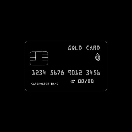Vector illustration of a gold credit card isolated on dark background 10 epsのイラスト素材