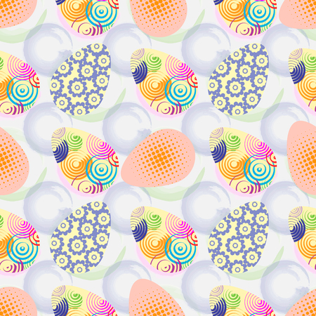 Seamless pattern with Easter eggs. Happy Easter print 10 epsのイラスト素材