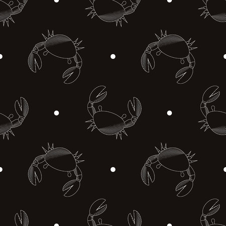 Marine background. vector seamless pattern with crabs. Print for bar 10 epsのイラスト素材