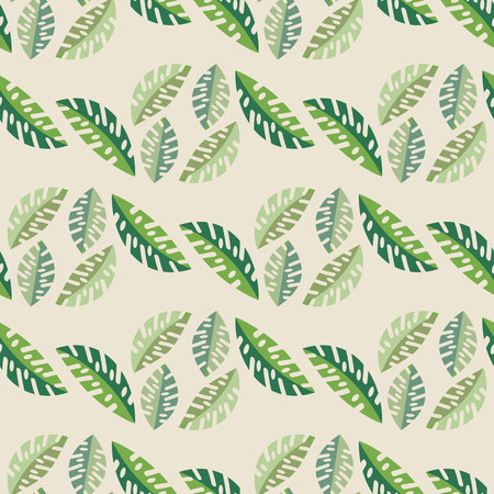 Tropical palm leaves, jungle leaves seamless vector floral pattern background 10 epsのイラスト素材