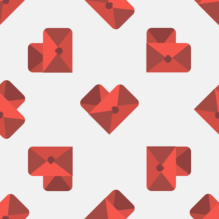 heart shaped mail Correspondence Relationship. Vector modern seamless patternのイラスト素材