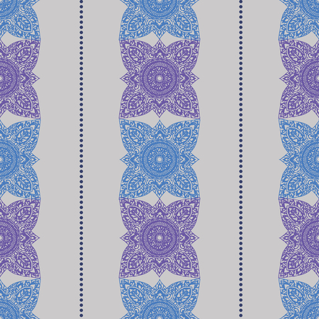 Vector vertical colored seamless patterns with Thailand Ethnic ornaments and dots line 10 epsのイラスト素材