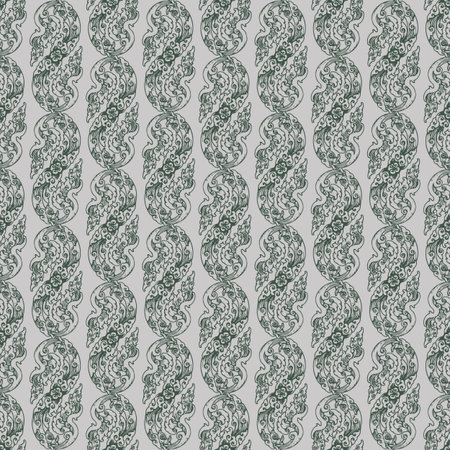 Vector green seamless patterns with Thailand Ethnic Herbal ornaments 10 eps