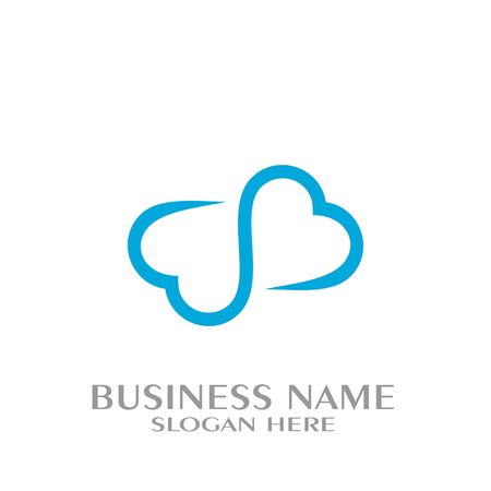 Cloud logo design, connect logo, line concept.のイラスト素材