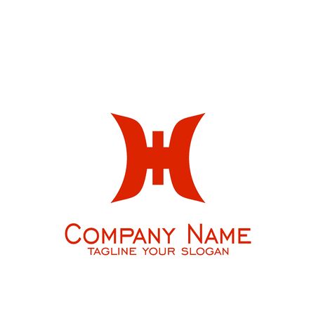Abstract letter H logo vector flat design.のイラスト素材