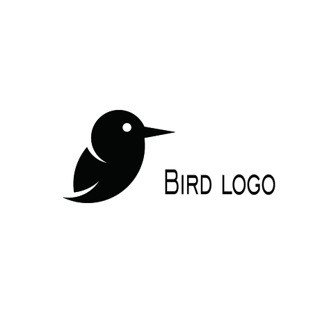 little bird logo silhouette vector graphic design.のイラスト素材