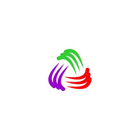 Connect logo, triangle connection logo, teamwork logo, colorful design.のイラスト素材