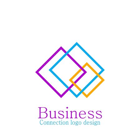 Business connecting logo, some square, colorful design.のイラスト素材