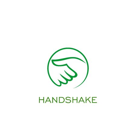 Handshake logo design, hand drawn style, circle design.のイラスト素材