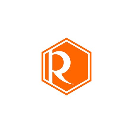 letter R logo, hexagon concept.のイラスト素材
