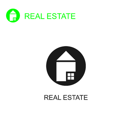 House logo design, real estate graphic logo flat design.のイラスト素材
