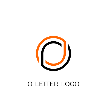 O letter logo line concept, circle logo vector graphic design.のイラスト素材