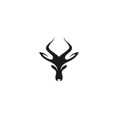 deer head icon, silhouette graphic logo template. vector icon.のイラスト素材