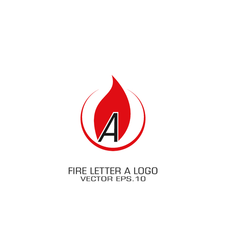 letter A logo design, fire graphic logo template, abstract business logo, vector icons.のイラスト素材
