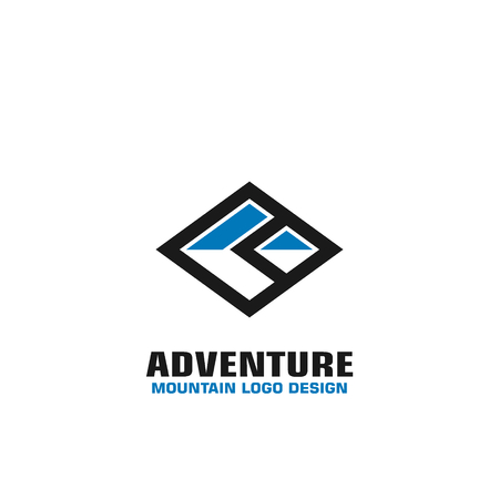 Business Adventure logo, outdoor equipment business logo, minimalist flat logo.のイラスト素材