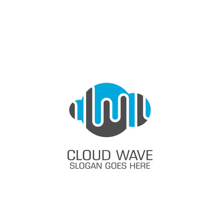 Cloud wave graphic logo template, abstract business logo, flat design.のイラスト素材