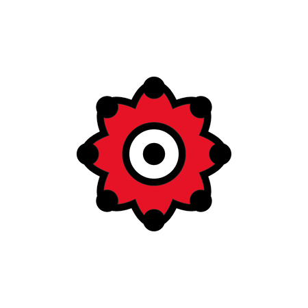 Flower graphic logo template, isolated on white background.のイラスト素材