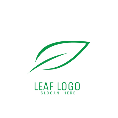 Leaf logo, simple leaf graphic logo template.のイラスト素材