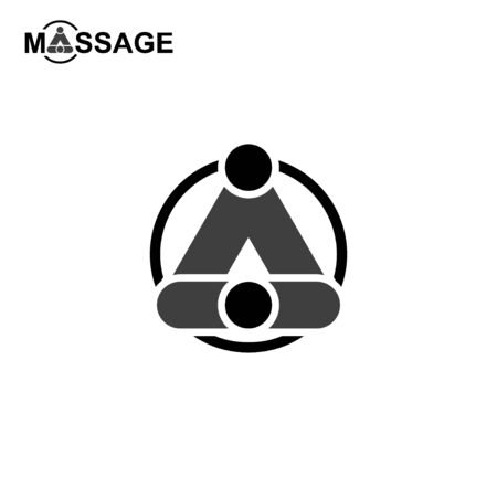 Logo, icon and symbol body massaging, simple, minimal and flat logo design, form the initial letter A, isolated on white background, vector icon.のイラスト素材