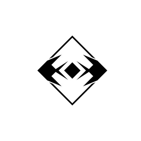 Double fish logo, square design concept, isolated on white background.のイラスト素材