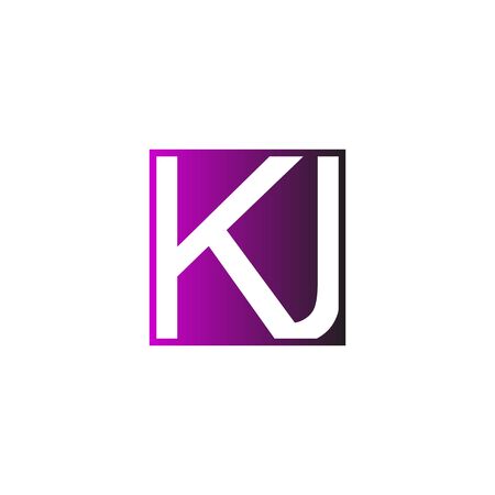 Initial letter KJ graphic logo template, Abstract business logo, isolated on white background.のイラスト素材