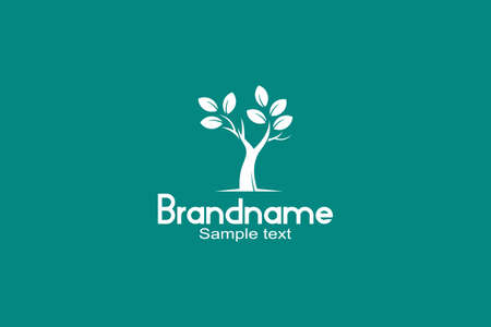 Eco Friendly Tree Logo on Green Background.のイラスト素材