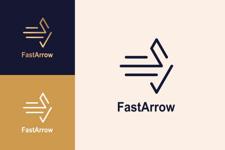 Fast arrow logo design concept, line style.のイラスト素材