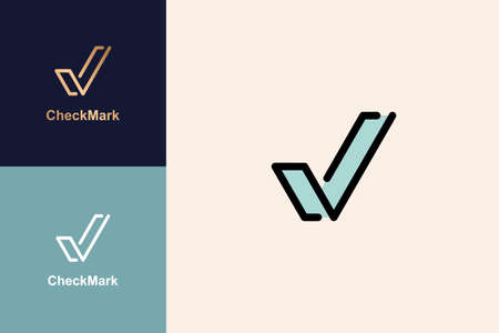Vector check mark line art design concept, icon,symbol and logo design.のイラスト素材