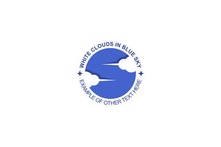 Blue sky with cloud on negative space design concept, abstract business logo.のイラスト素材