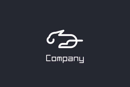 Dog logo linear design concept, simple and minimalist logo.のイラスト素材