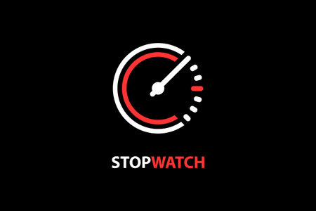 Stopwatch design concept template, letter C shape line art style, countdown vector icon and symbol,...
