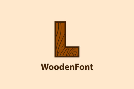 Abstract letter L logo with wood grain texture design concept. modern and creative logo design.のイラスト素材